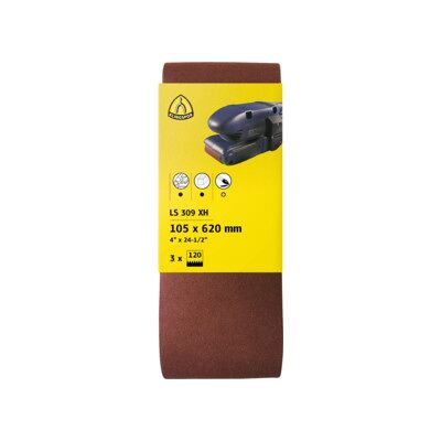 LS 309 XH Bandes portative Klingspor 75 x 457 mm Grain 100 F5, SB-emballé avec onglet (9171) - Publicité LS 309 XH Bandes portative Klingspor 75 x 457 mm Grain 100 F5, SB-emballé avec onglet (9171) - Publicité
