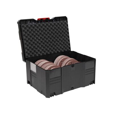 Systainer III STIER avec rembourrage de couvercle, insert et disques abrasifs pour le bois D150 en P60, P80, P120 et P180 (906777) - Publicité Systainer III STIER avec rembourrage de couvercle, insert et disques abrasifs pour le bois D150 en P60, P80, P120 et P180 (906777) - Publicité
