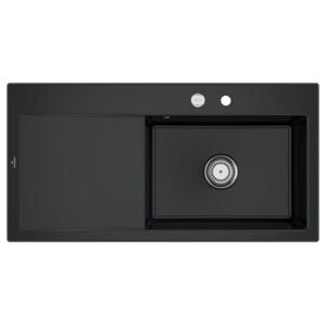 V&B; Évier Subway Style 60 droite, avec garniture vidage, excentrique, noir pur ; Villeroy & Boch (336102R7) - Publicité V&B; Évier Subway Style 60 droite, avec garniture vidage, excentrique, noir pur ; Villeroy & Boch (336102R7) - Publicité