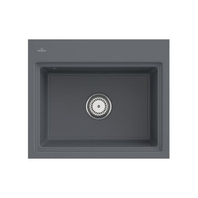 V&B; évier affleurant Subway Style 60 S Flat D, avec garniture vidage, commande manuelle, graphite ; Villeroy & Boch (33661Fi4) - Publicité V&B; évier affleurant Subway Style 60 S Flat D, avec garniture vidage, commande manuelle, graphite ; Villeroy & Boch (33661Fi4) - Publicité