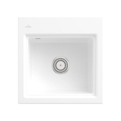 V&B; Évier Subway Style 50 S avec égouttoir, robinet, mitigeur, blanc brillant C-plus ; Villeroy & Boch (335501RW) - Publicité V&B; Évier Subway Style 50 S avec égouttoir, robinet, mitigeur, blanc brillant C-plus ; Villeroy & Boch (335501RW) - Publicité