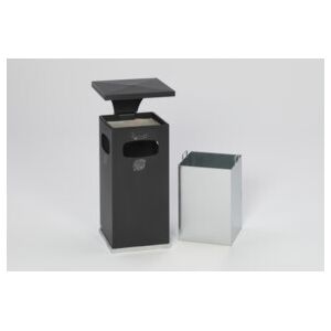 VAR Collecteur de déchets/cendrier B 32 anthracite avec toit de protection, insert intérieur 38 l (12142) - Publicité VAR Collecteur de déchets/cendrier B 32 anthracite avec toit de protection, insert intérieur 38 l (12142) - Publicité