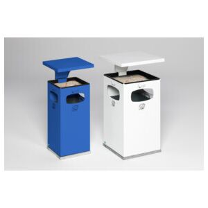 VAR Collecteur de déchets/cendrier B 32 bleu gentiane avec toit de protection, insert intérieur 38 l (12184) - Publicité VAR Collecteur de déchets/cendrier B 32 bleu gentiane avec toit de protection, insert intérieur 38 l (12184) - Publicité