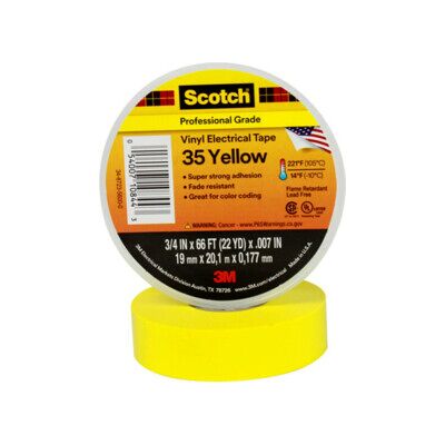 Ruban isolant électrique 3M Scotch Modèle 35-19x20 Jaune - Publicité Ruban isolant électrique 3M Scotch Modèle 35-19x20 Jaune - Publicité