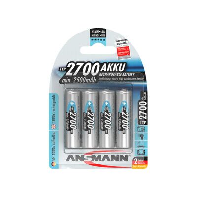 Batterie cellule Mignon 2700mAh 1,2V NiMH ANSMANN/Blister (5030842) - Publicité Batterie cellule Mignon 2700mAh 1,2V NiMH ANSMANN/Blister (5030842) - Publicité