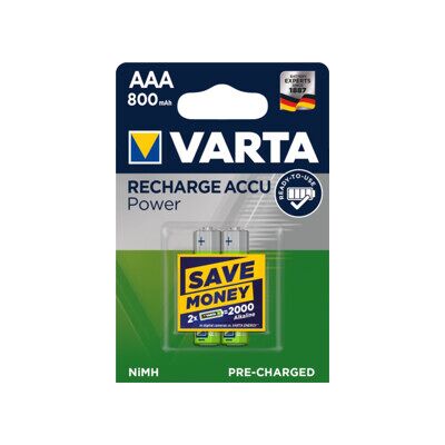 Batterie d´accumulateur 1,2 V 800 mAh R03-AAA-Micro HR03 2 2pces/blister VARTA (56703101402) - Publicité Batterie d´accumulateur 1,2 V 800 mAh R03-AAA-Micro HR03 2 2pces/blister VARTA (56703101402) - Publicité