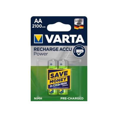 Batterie d´accumulateur 1,2 V 2100 mAh R6-AA-Mignon HR6 2 2pces/blister VARTA (56706101402) - Publicité Batterie d´accumulateur 1,2 V 2100 mAh R6-AA-Mignon HR6 2 2pces/blister VARTA (56706101402) - Publicité