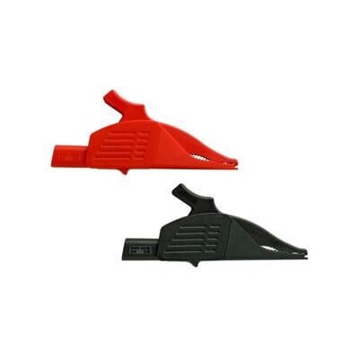 Pinces crocodile rouges et noires 1000V - Type de produit - Publicité Pinces crocodile rouges et noires 1000V - Type de produit - Publicité