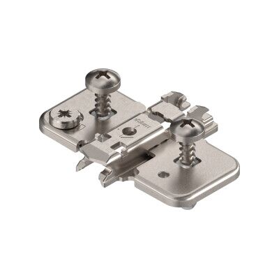 Blum Plaque de montage CLIP croix 0 mm acier Expando HV excentrique profondeur de perçage 11,5 mm nickelée emballage commercial (02364803) - Publicité Blum Plaque de montage CLIP croix 0 mm acier Expando HV excentrique profondeur de perçage 11,5 mm nickelée emballage commercial (02364803) - Publicité