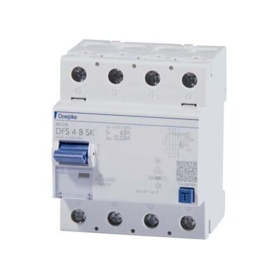 Doepke IP20 RCCB 4P 63A 400V Type B - Disjoncteur différentiel residual - Publicité Doepke IP20 RCCB 4P 63A 400V Type B - Disjoncteur différentiel residual - Publicité