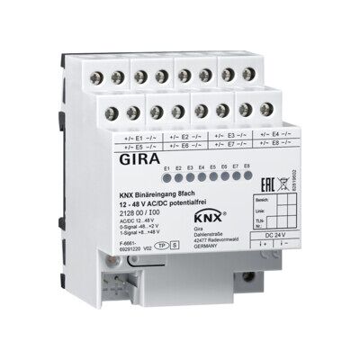 Gira Entrée binaire 8 voies KNX 12-8V AC/DC 212800 (212800) - Publicité Gira Entrée binaire 8 voies KNX 12-8V AC/DC 212800 (212800) - Publicité