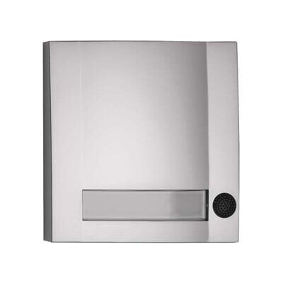 Grothe Bouton de sonnette 1 voie 90x90x18,5mm, argent/noir DOMOLUX SIM/SW (51113) - Publicité Grothe Bouton de sonnette 1 voie 90x90x18,5mm, argent/noir DOMOLUX SIM/SW (51113) - Publicité