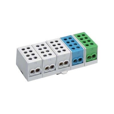 Bornier principal Hager KH45A - 5 pôles, 100A, Rail DIN - Publicité Bornier principal Hager KH45A - 5 pôles, 100A, Rail DIN - Publicité