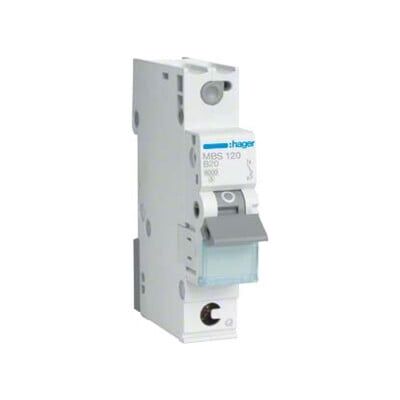 Hager MBS120 Interrupteur Différentiel - 20A, 1P, Gris - Type B, IP2X - Publicité Hager MBS120 Interrupteur Différentiel - 20A, 1P, Gris - Type B, IP2X - Publicité