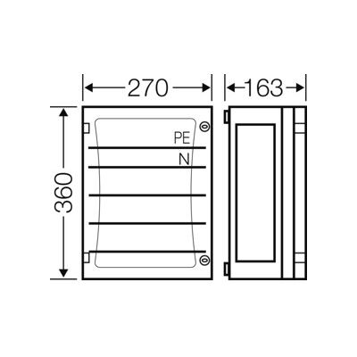 Armoire de distribution Hensel FP 3212 - 250A, IP65 - Publicité Armoire de distribution Hensel FP 3212 - 250A, IP65 - Publicité