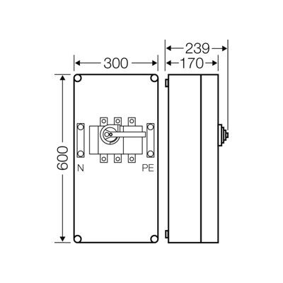 Hensel Boîtier d'interrupteur-sectionneur 250A 3p.+PE+N Mi 7455 (2000283) - Publicité Hensel Boîtier d'interrupteur-sectionneur 250A 3p.+PE+N Mi 7455 (2000283) - Publicité