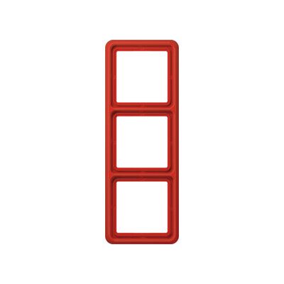 Cadre mural Jung 3-fach rouge - IP44, 81x223mm - Publicité Cadre mural Jung 3-fach rouge - IP44, 81x223mm - Publicité
