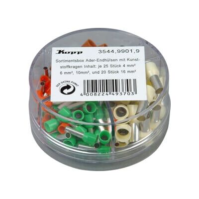 Kopp Boîte d’assortiment de manchons à sertir 4-16 mm², 90 pièces (354499019) - Publicité Kopp Boîte d’assortiment de manchons à sertir 4-16 mm², 90 pièces (354499019) - Publicité