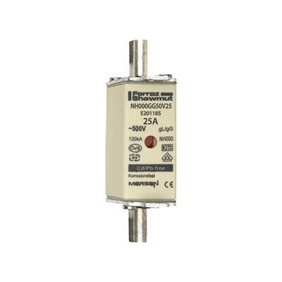 Mersen Porte-fusible NH SF Gr.000 gG 25A/500V KM NH000GG50V25 (E201185) - Publicité Mersen Porte-fusible NH SF Gr.000 gG 25A/500V KM NH000GG50V25 (E201185) - Publicité