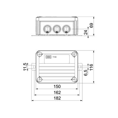 Boîte de raccordement OBO Bettermann - IP66, sans halogène, 150x116x67mm - Publicité Boîte de raccordement OBO Bettermann - IP66, sans halogène, 150x116x67mm - Publicité