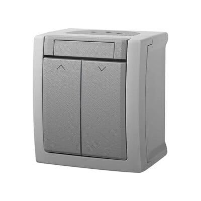 Panasonic Interrupteur volet roulant FR en saillie IP54 250V 10A gris (90591016-DE) - Publicité Panasonic Interrupteur volet roulant FR en saillie IP54 250V 10A gris (90591016-DE) - Publicité