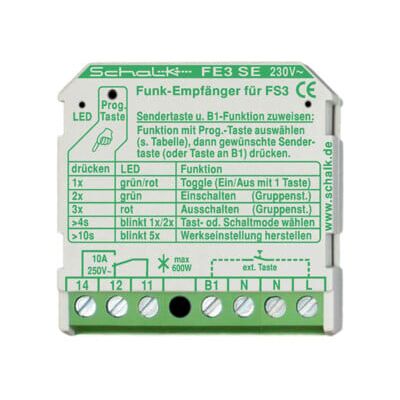 Schalk FE3 SE 230V Interrupteur Récepteur Sans Fil - 3 Fonctions - Publicité Schalk FE3 SE 230V Interrupteur Récepteur Sans Fil - 3 Fonctions - Publicité