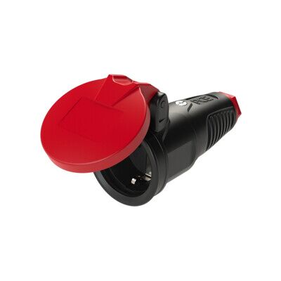 Schutzkontaktkupplung IP54 en caoutchouc plein + couvercle rabattable 16A / 250V AC / 3p (2P+E) ; PCE (9003399465284) - Publicité Schutzkontaktkupplung IP54 en caoutchouc plein + couvercle rabattable 16A / 250V AC / 3p (2P+E) ; PCE (9003399465284) - Publicité