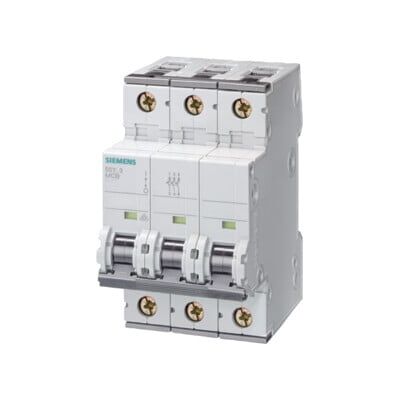 Disjoncteur Siemens - 3P, 63A, Type C, 10kA - Publicité Disjoncteur Siemens - 3P, 63A, Type C, 10kA - Publicité