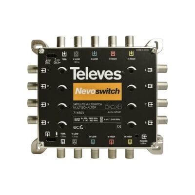 Televes Multiswitch 5 vers 8 fonte NEVO recpower cascade MS58C (714503) - Publicité Televes Multiswitch 5 vers 8 fonte NEVO recpower cascade MS58C (714503) - Publicité