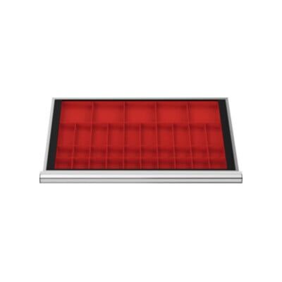Compartimentage de tiroir STIER, bacs pour petites pièces, BLH 100 mm, dimensions intérieures 800x450 mm, 5 KTK 150x150 mm (903958) - Publicité Compartimentage de tiroir STIER, bacs pour petites pièces, BLH 100 mm, dimensions intérieures 800x450 mm, 5 KTK 150x150 mm (903958) - Publicité