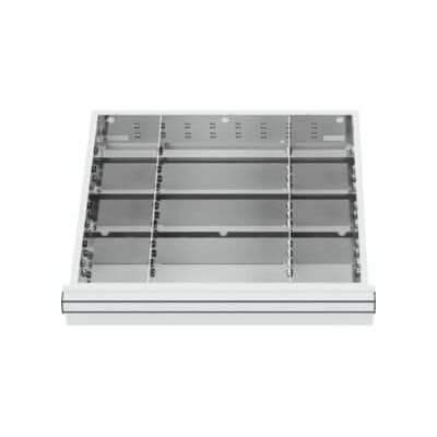 Compartimentage de tiroir STIER, séparations en métal, BLH 100/125 mm, dimensions intérieures 500x450 mm, 12 casiers, 6 x TW 125 (903952) - Publicité Compartimentage de tiroir STIER, séparations en métal, BLH 100/125 mm, dimensions intérieures 500x450 mm, 12 casiers, 6 x TW 125 (903952) - Publicité