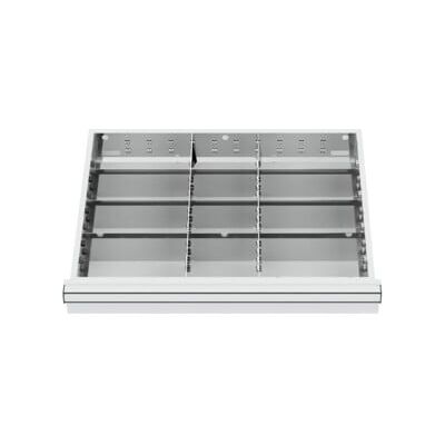 Compartimentage de tiroir STIER, séparations en métal, BLH 100/125 mm, dimensions intérieures 600x450 mm, 12 casiers, 6 x TW 225 (903925) - Publicité Compartimentage de tiroir STIER, séparations en métal, BLH 100/125 mm, dimensions intérieures 600x450 mm, 12 casiers, 6 x TW 225 (903925) - Publicité