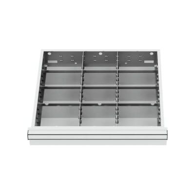 Compartimentage de tiroir STIER, séparations en métal, BLH 150/175 mm, dimensions intérieures 500x450 mm, 12 casiers, 6 x TW 175 (903936) - Publicité Compartimentage de tiroir STIER, séparations en métal, BLH 150/175 mm, dimensions intérieures 500x450 mm, 12 casiers, 6 x TW 175 (903936) - Publicité