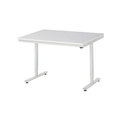 RAU Table de travail électrique réglable - Surface en mélamine - Publicité RAU Table de travail électrique réglable - Surface en mélamine - Publicité