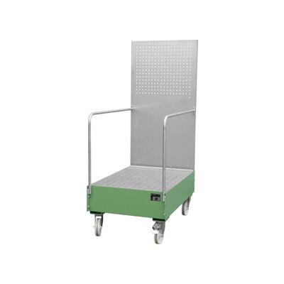 Bassine de collecte mobile Eurokraft Pro - Acier, 2x200L - Publicité Bassine de collecte mobile Eurokraft Pro - Acier, 2x200L - Publicité