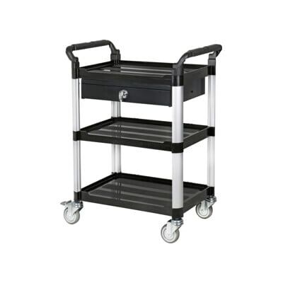 Chariot de service avec 3 étagères et un tiroir STIER, 750 mm de long x 460 mm de large x 980 mm de haut, charge max. 150 kg, nettoyage facile, chariot d'atelier, servante d'atelier (904608) - Publicité Chariot de service avec 3 étagères et un tiroir STIER, 750 mm de long x 460 mm de large x 980 mm de haut, charge max. 150 kg, nettoyage facile, chariot d'atelier, servante d'atelier (904608) - Publicité