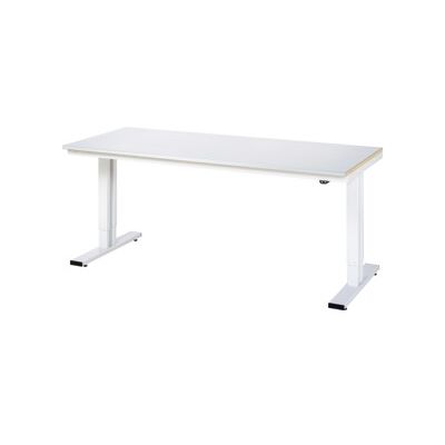 Table de travail réglable en hauteur - Acier, Gris clair RAL 7035 - Publicité Table de travail réglable en hauteur - Acier, Gris clair RAL 7035 - Publicité