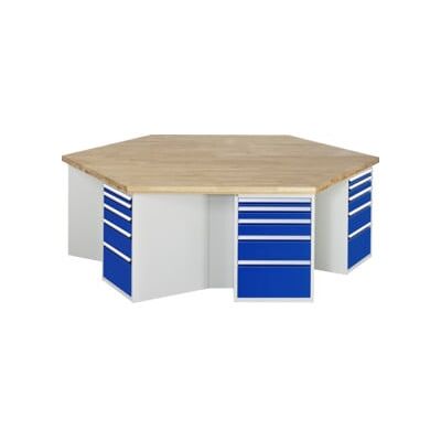 Etabli de groupe Rau modèle 4099, KL 1350mm x L 2700 x P 2340 x H 890mm (03-499-135B4M.11) - Publicité Etabli de groupe Rau modèle 4099, KL 1350mm x L 2700 x P 2340 x H 890mm (03-499-135B4M.11) - Publicité