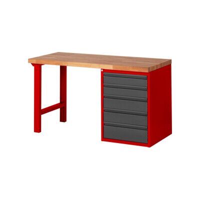Etabli STIER Premium avec 5 tiroirs, lxPxH 1 500x700x840 mm, RAL 3000 / anthracite métallisé (906147) - Publicité Etabli STIER Premium avec 5 tiroirs, lxPxH 1 500x700x840 mm, RAL 3000 / anthracite métallisé (906147) - Publicité