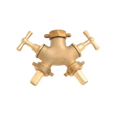 Vanne deux voies en laiton - G 3/4'', 2 x 13mm tuyaux - Distribution d'eau - Publicité Vanne deux voies en laiton - G 3/4'', 2 x 13mm tuyaux - Distribution d'eau - Publicité