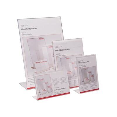 Présentoir de comptoir 150 x 100 mm vertical acrylique transparent autonome HELI ; helit (H2354402) - Publicité Présentoir de comptoir 150 x 100 mm vertical acrylique transparent autonome HELI ; helit (H2354402) - Publicité