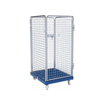 Kaiserkraft - Conteneur en grille métallique à plateau roulant - Bleu - Conteneur - Publicité Kaiserkraft - Conteneur en grille métallique à plateau roulant - Bleu - Conteneur - Publicité