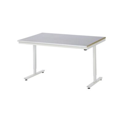 RAU Table de travail électrique réglable - Surface en acier - Publicité RAU Table de travail électrique réglable - Surface en acier - Publicité