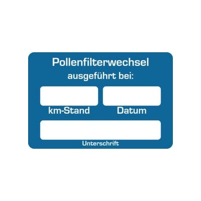 Autocollant de service après-vente Eichner Texte : Filtre à pollen (9220-00065) - Publicité Autocollant de service après-vente Eichner Texte : Filtre à pollen (9220-00065) - Publicité