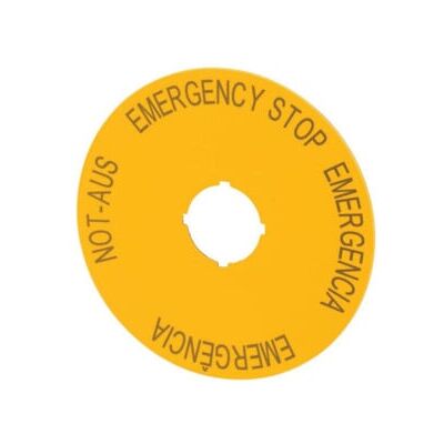 Étiquette d'arrêt d'urgence Eaton M22-XAK2 - Pour boutons-poussoirs - Publicité Étiquette d'arrêt d'urgence Eaton M22-XAK2 - Pour boutons-poussoirs - Publicité