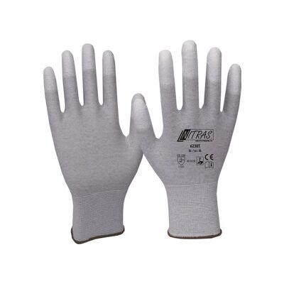 Gants taille XXXL (11) gris/blanc nylon-carbone avec polyuréthane EN 388, EN 163 ; NITRAS (6230T-11) - Publicité Gants taille XXXL (11) gris/blanc nylon-carbone avec polyuréthane EN 388, EN 163 ; NITRAS (6230T-11) - Publicité