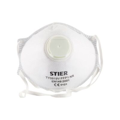 Masque de protection respiratoire STIER FFP1 avec soupape EN 149:2001 10 pcs 10x (902600) - Publicité Masque de protection respiratoire STIER FFP1 avec soupape EN 149:2001 10 pcs 10x (902600) - Publicité