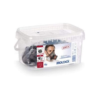 Moldex Boîte de protection respiratoire A2 P2 R D Taille M, Série 8000, gaz organiques et particules (8572 02) - Publicité Moldex Boîte de protection respiratoire A2 P2 R D Taille M, Série 8000, gaz organiques et particules (8572 02) - Publicité