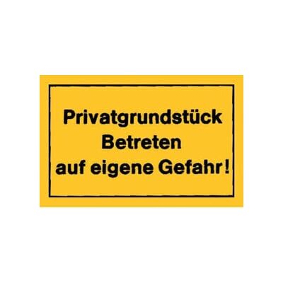 Panneau d’avertissement propriété privée jaune ; Siebdruck Jäger (4317784368001) - Publicité Panneau d’avertissement propriété privée jaune ; Siebdruck Jäger (4317784368001) - Publicité