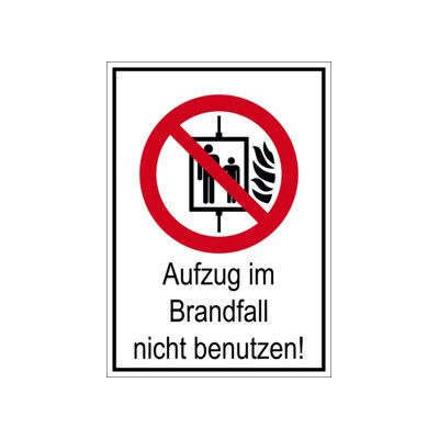 Panneau d'interdiction Eichner Ne pas utiliser l'ascenseur en cas d'incendie 13,1 x 18,5 cm (9225-10820-013) - Publicité Panneau d'interdiction Eichner Ne pas utiliser l'ascenseur en cas d'incendie 13,1 x 18,5 cm (9225-10820-013) - Publicité